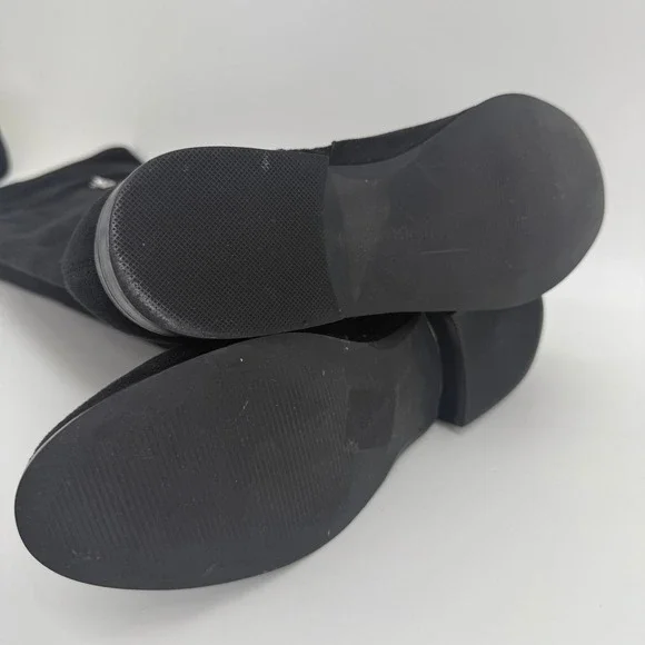 Calvin Klein Rae Over The Knee Boots Black Suede Women's 8.5M Flat Zip 21" Tall - Picture 6 of 8